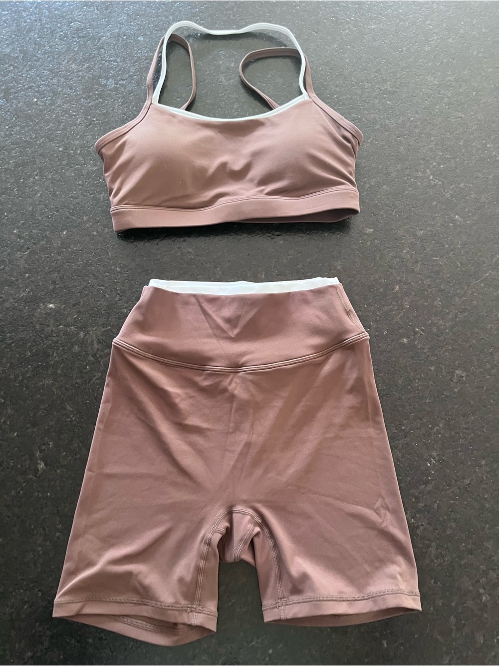 Women's Mauve Active Bra & Biker Short Set - Brand